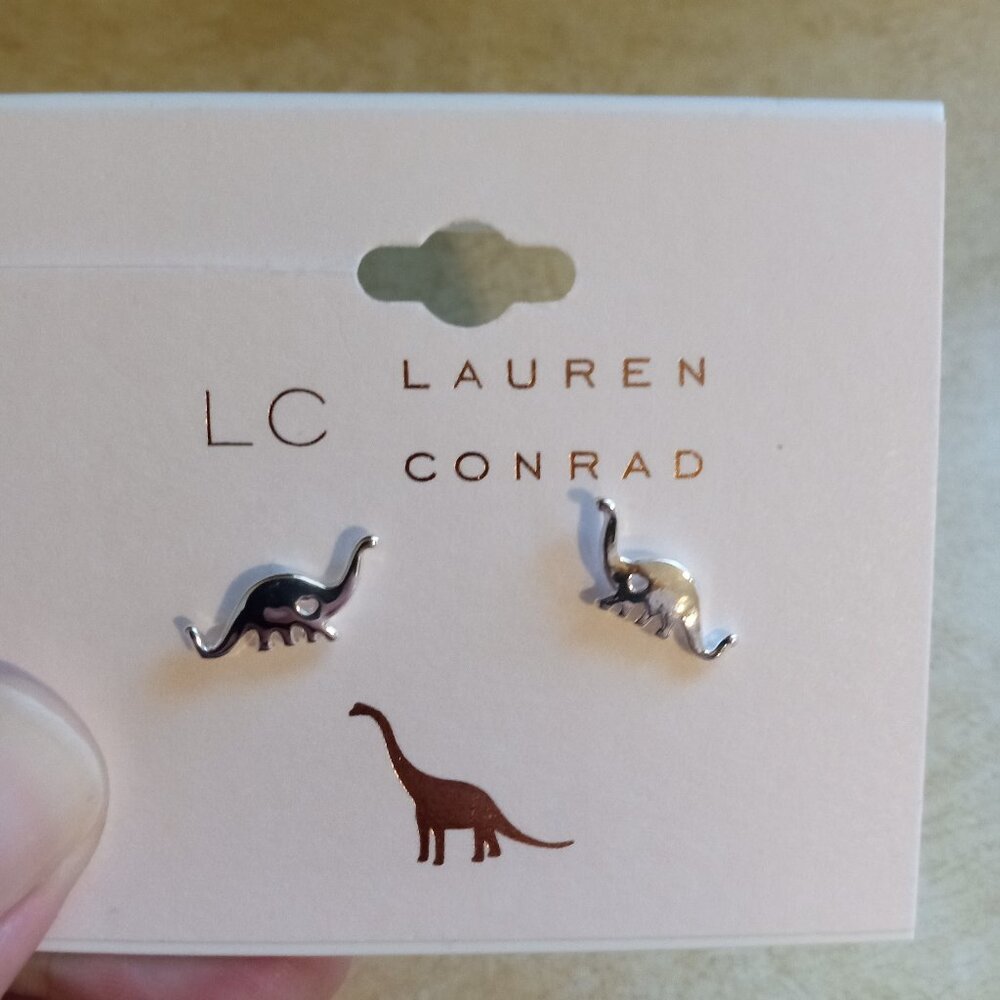 NEW Lauren Conrad dinosaur earrings